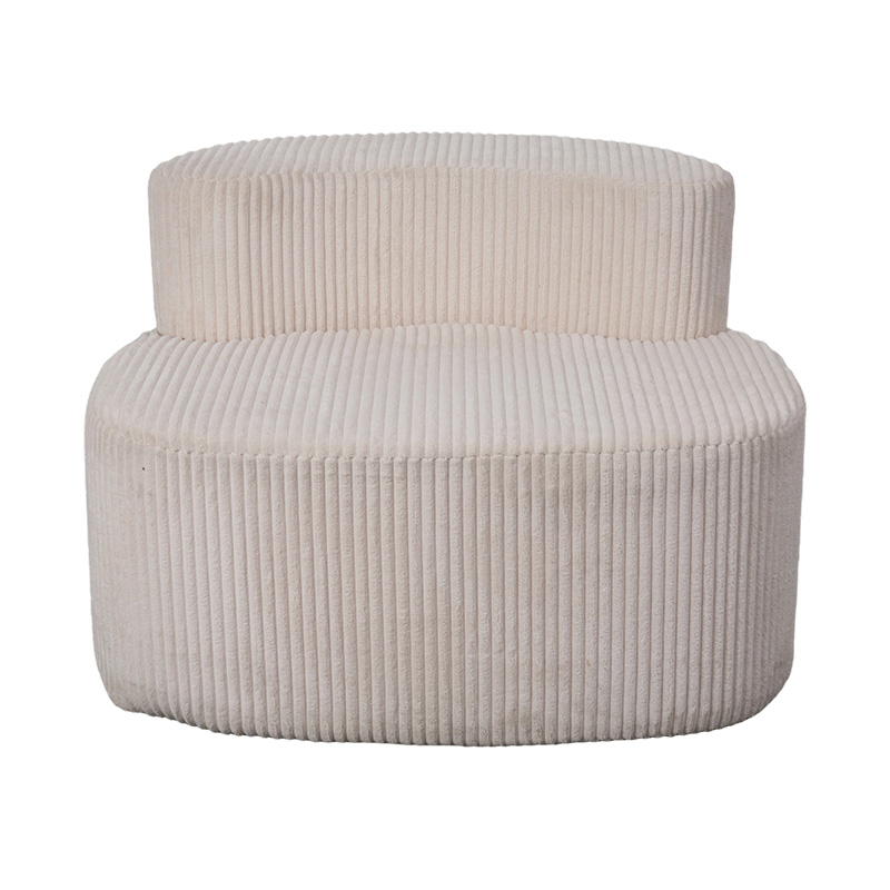 Yhden hengen sohva vaalea beige vakosametti kaareva selkänoja Yhden hengen sohva vaalea beige vakosametti kaareva selkänoja