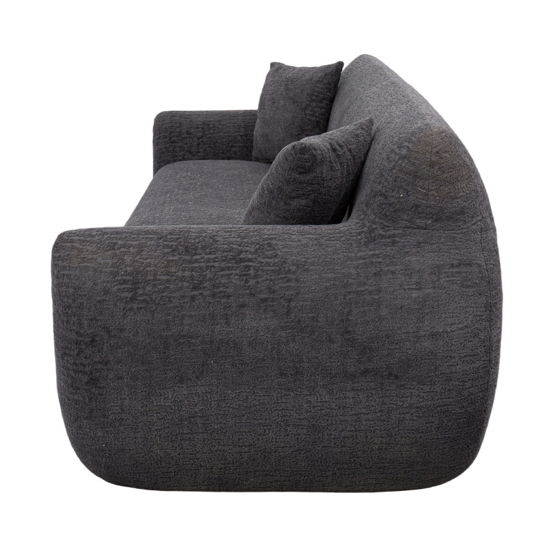 3–4-paikkainen täysvaahtomuovisohva tummanharmaasta jacquard-šenillekankaasta 3–4-paikkainen täysvaahtomuovisohva tummanharmaasta jacquard-šenillekankaasta