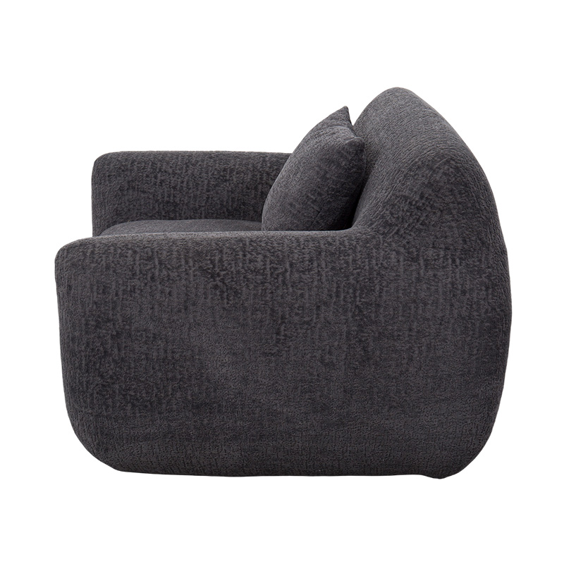 Täysvaahtoinen hug-tyylinen yhden hengen sohva, jossa on vahva šenillekangas ja hienovarainen jacquard-kuvio Täysvaahtoinen hug-tyylinen yhden hengen sohva, jossa on vahva šenillekangas ja hienovarainen jacquard-kuvio