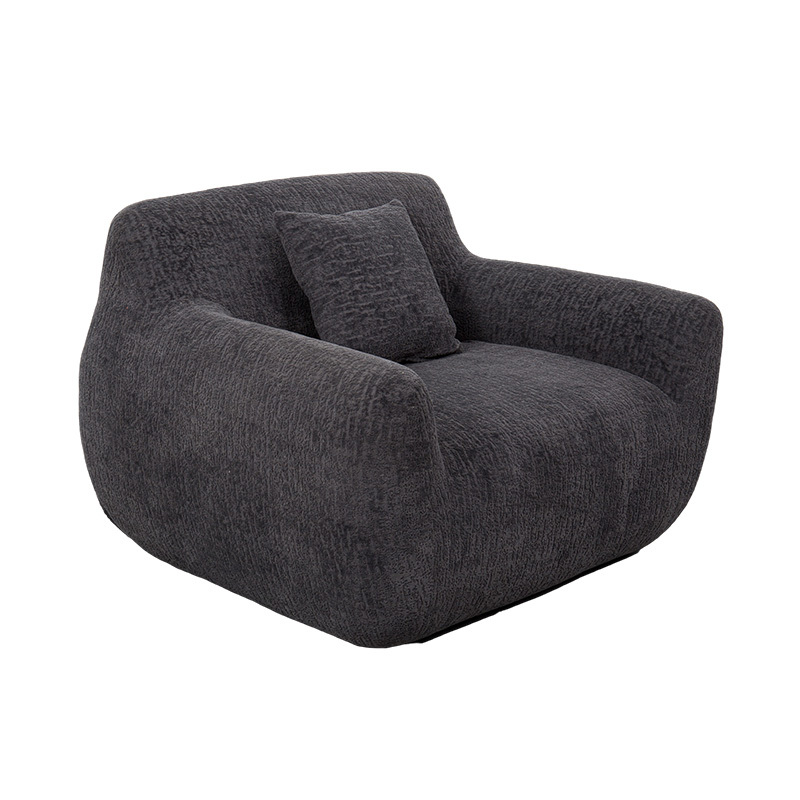 Täysvaahtoinen hug-tyylinen yhden hengen sohva, jossa on vahva šenillekangas ja hienovarainen jacquard-kuvio Täysvaahtoinen hug-tyylinen yhden hengen sohva, jossa on vahva šenillekangas ja hienovarainen jacquard-kuvio