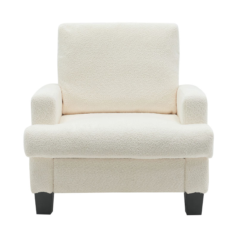 Moderni Teddy Velvet valkoinen kangassohva